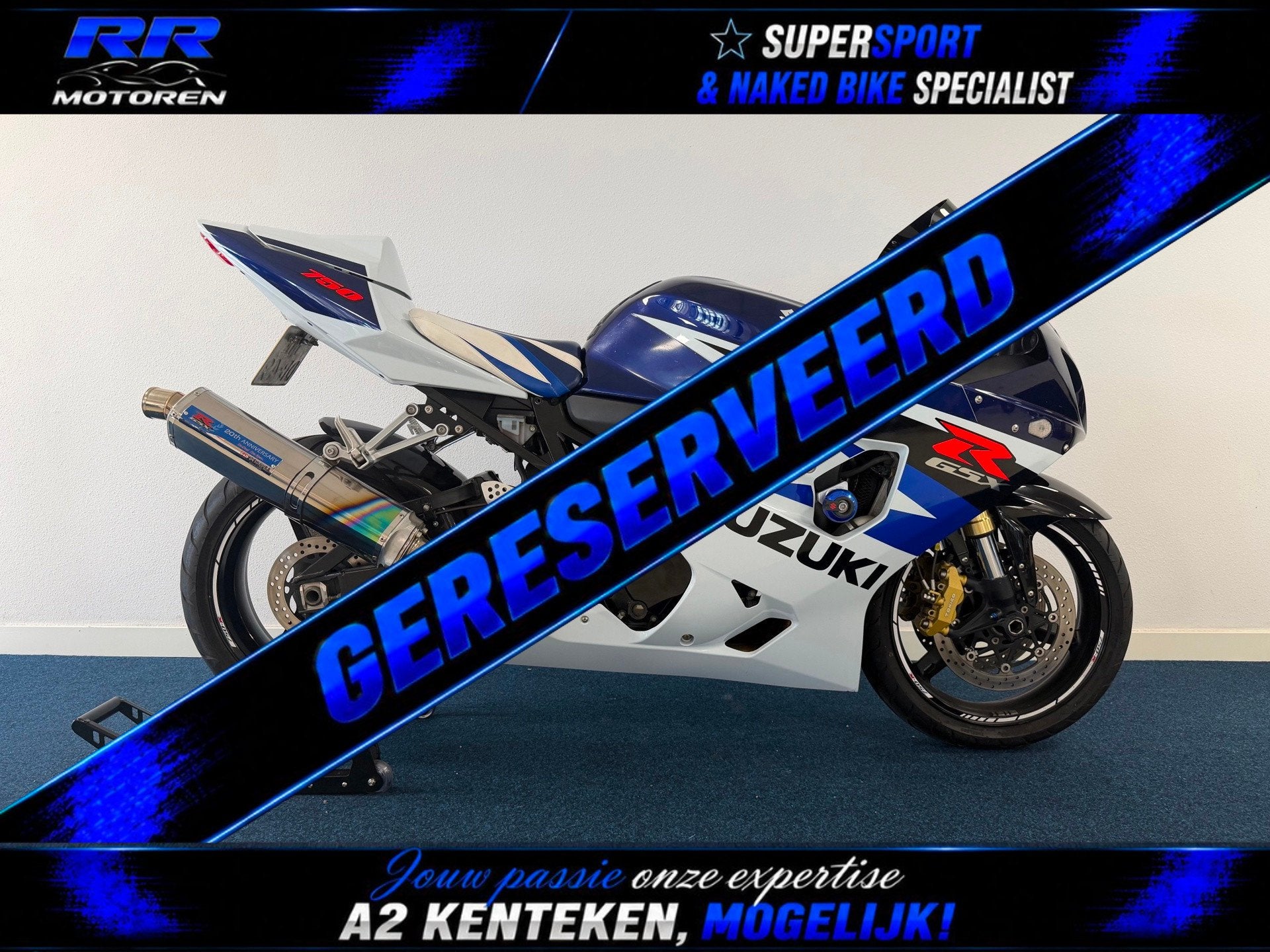 Suzuki Sport GSX-R 750 / K5 / BLAUW - WIT / 28.000 KM, Motoren, Sportuitlaat, 749 cc, Sport, Meer dan 35 kW