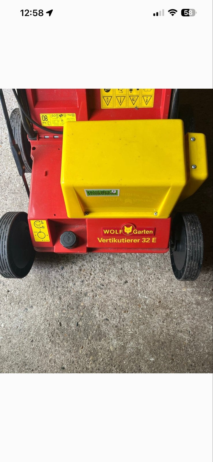 Wolf Garten Verticuteermachine 32 E - Elektrisch, Ophalen, Gebruikt, Elektrisch