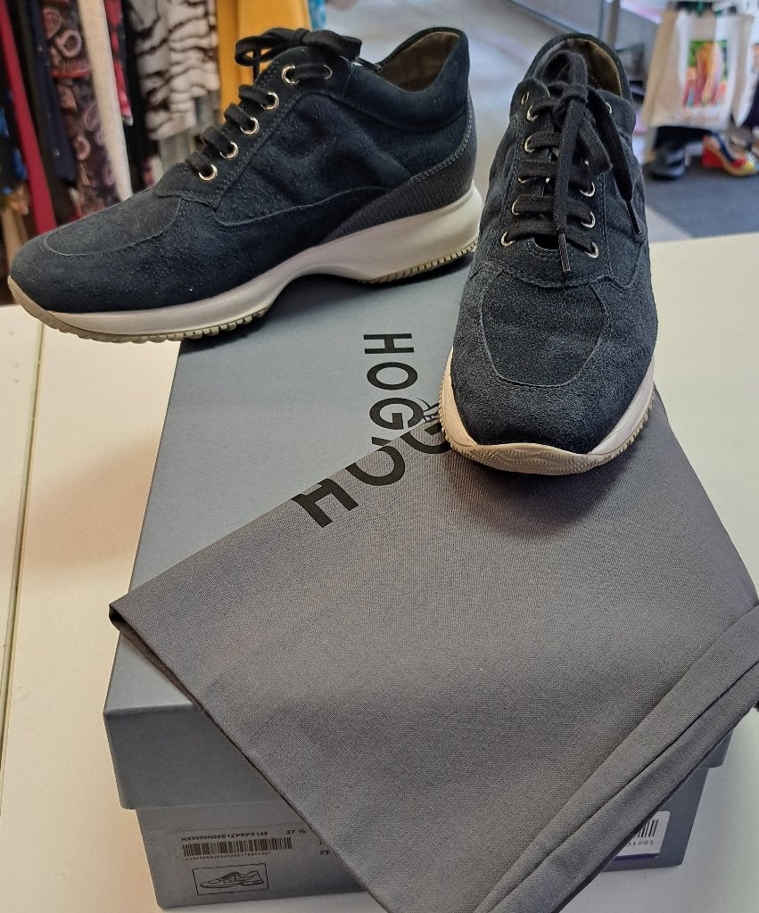 Hogan sneakers donker blauw suede Donna mt 37.5 nr 46139, Blauw, ., Ophalen of Verzenden, Hogan