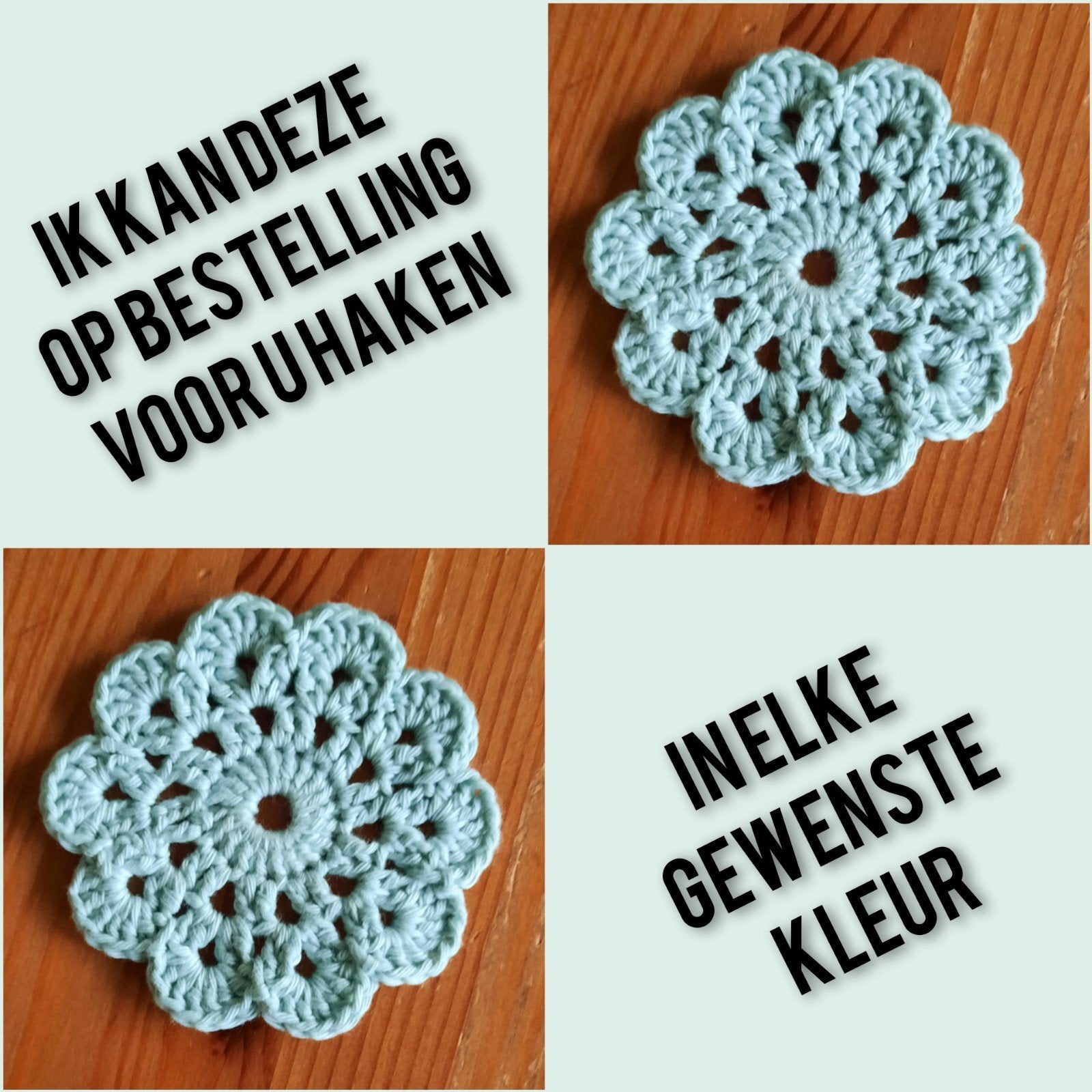 Gehaakte onderzetters op aanvraag, Hobby en Vrije tijd, Ophalen of Verzenden, Nieuw, Haken, Overige typen