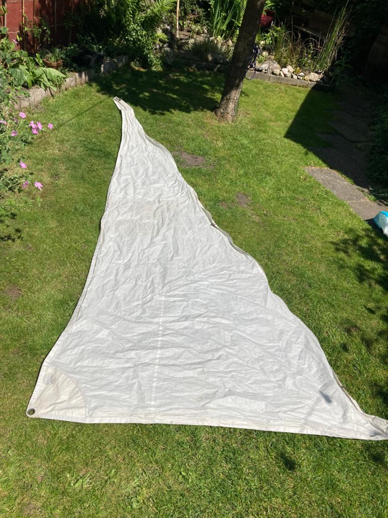 Mooie Fok voor kleine 12  BM 155x360, Watersport en Boten, Zeilen en Zeiltoebehoren, Gebruikt, Minder dan 15 m², Ophalen of Verzenden