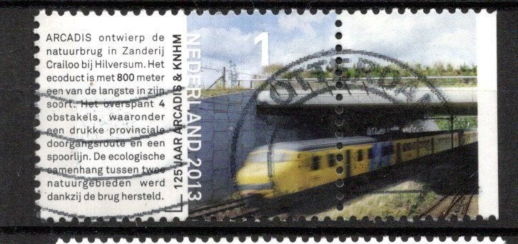 gestempelde zegel. Jaar 2013: Arcadis met tab, Ophalen of Verzenden, Na 1940, Gestempeld