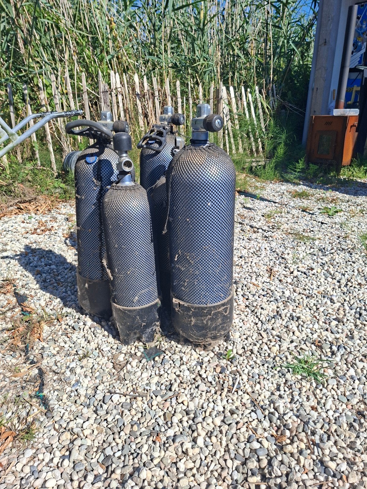 Duikflessen 3x10L 2x5L, Watersport en Boten, Ophalen, Gebruikt, Duikfles
