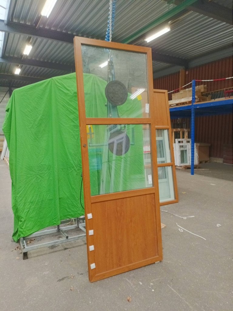 Kunststof Vast kozijn  b98,5 x h270 cm Bruin -2051-, Kunststof, Raamkozijn, Niet ingevuld, Nieuw