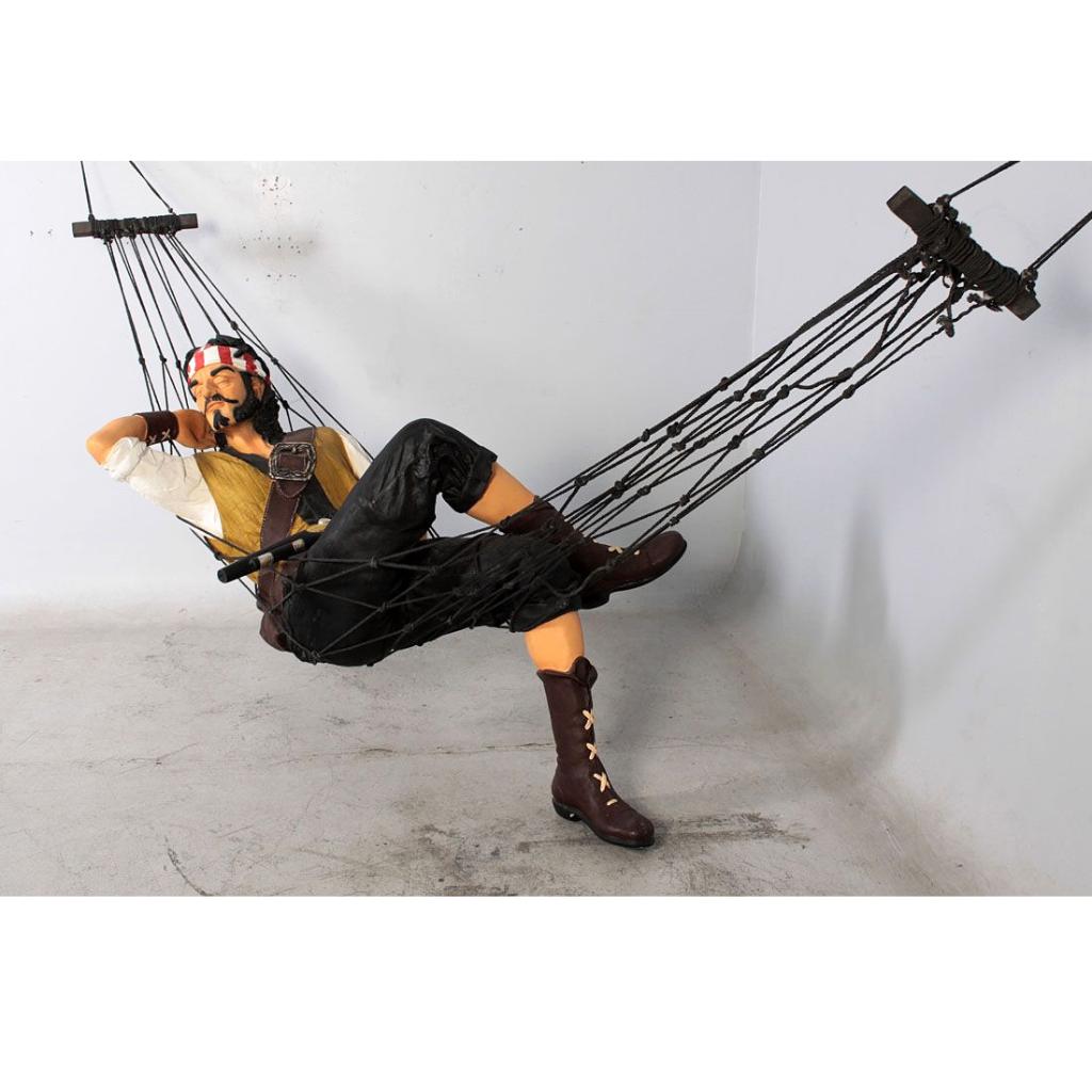 Pirate on Hammock beeld – Piraat beeld Lengte 159 cm, Verzamelen, Beelden en Beeldjes, Ophalen, Nieuw, Overige typen