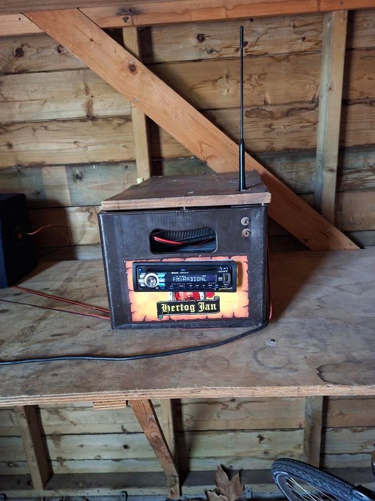 Unieke Hertog Jan Bouwradio met CD-speler, Ophalen of Verzenden, Gebruikt, Bouwradio, Met cd-speler