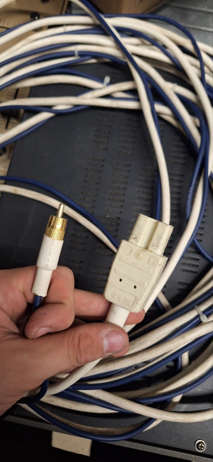 Combikabel rca en stroom, Ophalen of Verzenden, Gebruikt, 5 tot 10 meter, Overige kabels