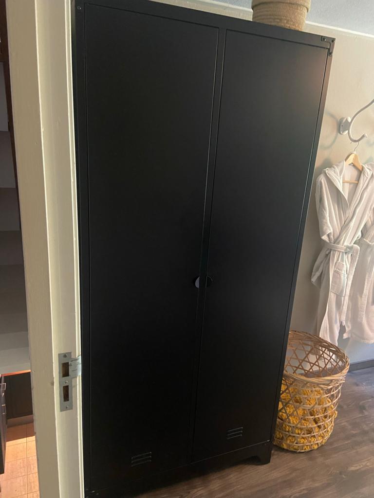 Zwarte ijzeren locker kast - 90x50x191 cm, Huis en Inrichting, Kasten | Kledingkasten, Ophalen, Gebruikt, 50 tot 100 cm, Metaal