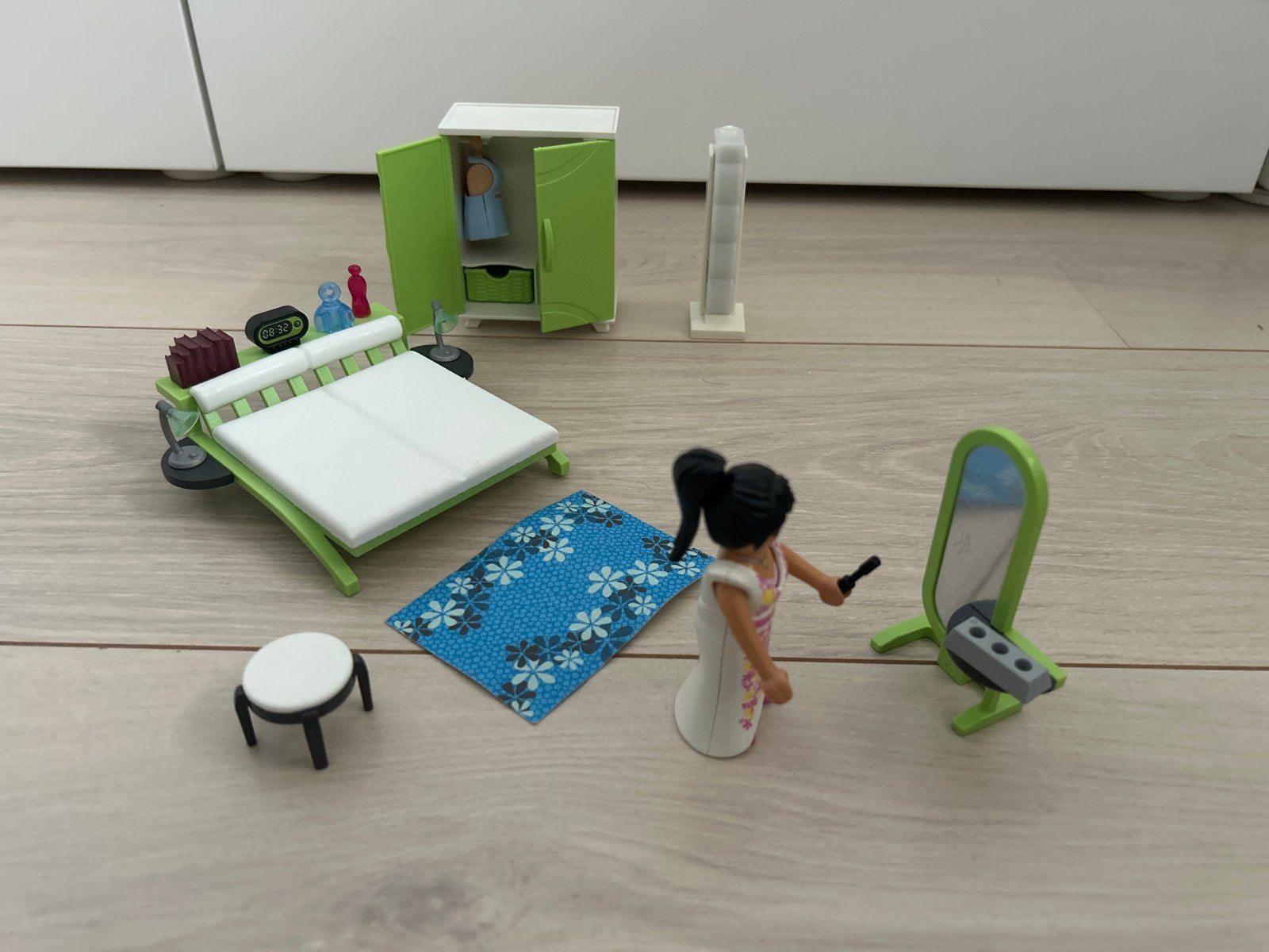 Playmobil 5583 Slaapkamer met Groen Bed (Vrijwel compleet!), Ophalen of Verzenden, Zo goed als nieuw, Overige typen