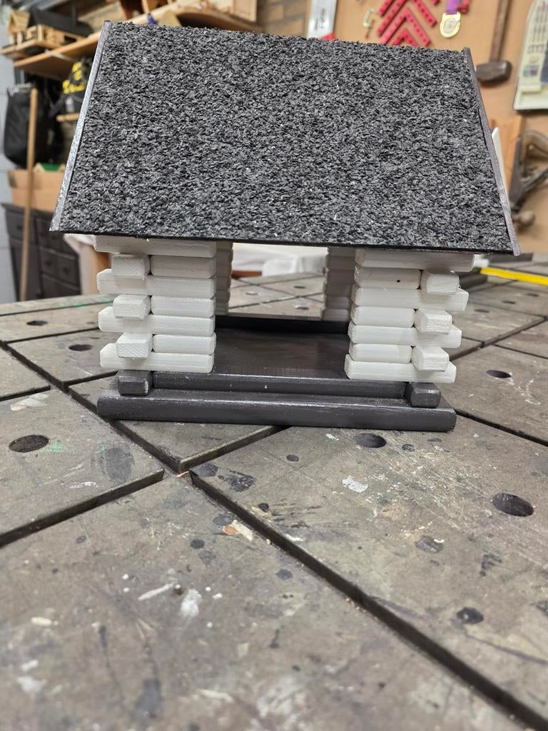 Vogelhuisje met dakleer geschilderd, Ophalen of Verzenden