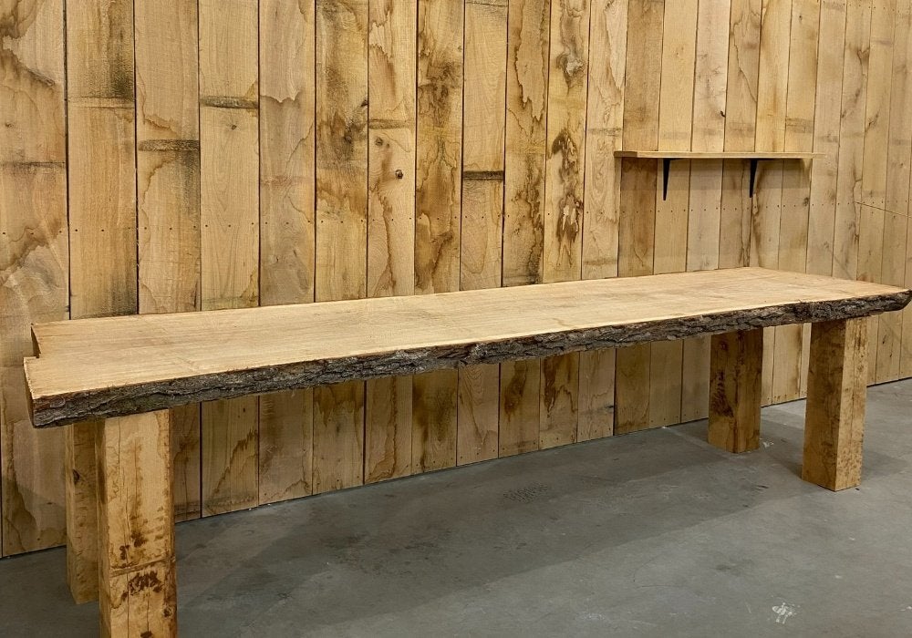 Eiken tafel | Tafelblad | Boomstamblad voor € 295.00 /stuk !, Ophalen, Eikenhout, 50 tot 100 cm, Rechthoekig