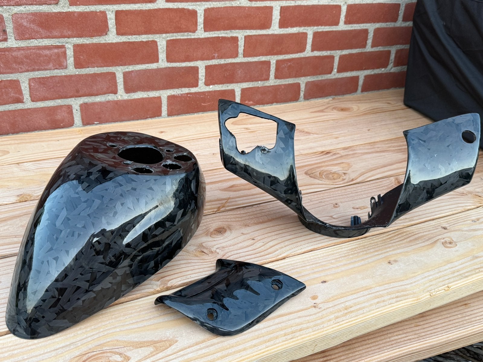 Forged Carbon zip kappen, Ophalen of Verzenden, Zo goed als nieuw, Kap, Piaggio