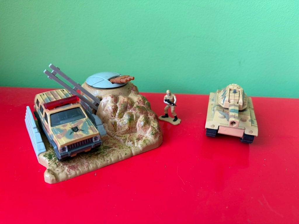 Leger bunker + figuren met tank, Ophalen of Verzenden, Zo goed als nieuw