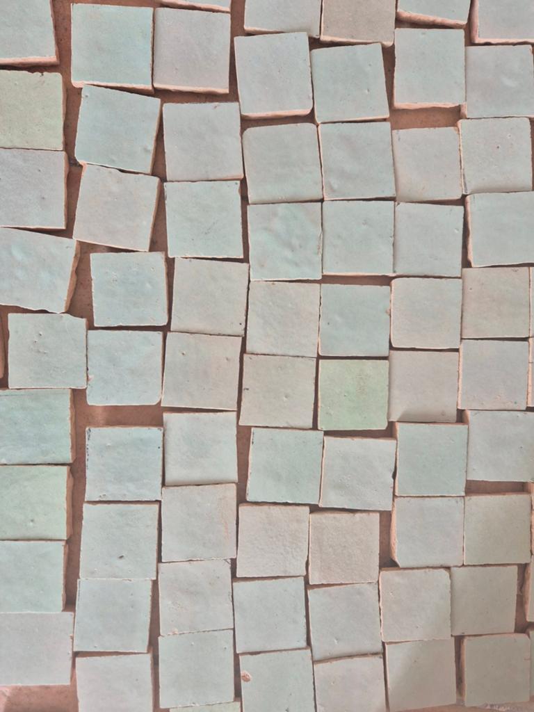 Marokkaanse groene zelliges tegels 5x5 cm - 1m², Doe-het-zelf en Verbouw, Tegels, Nieuw, Wandtegels, Keramiek, Minder dan 20 cm