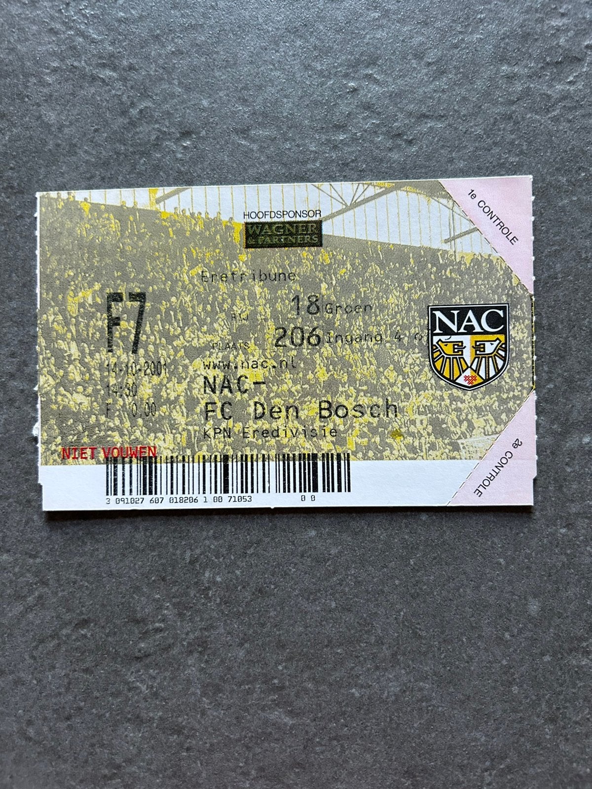 NAC - FC Den Bosch ticket, Verzamelen, Sportartikelen en Voetbal, Ophalen of Verzenden, NAC Breda, Overige typen
