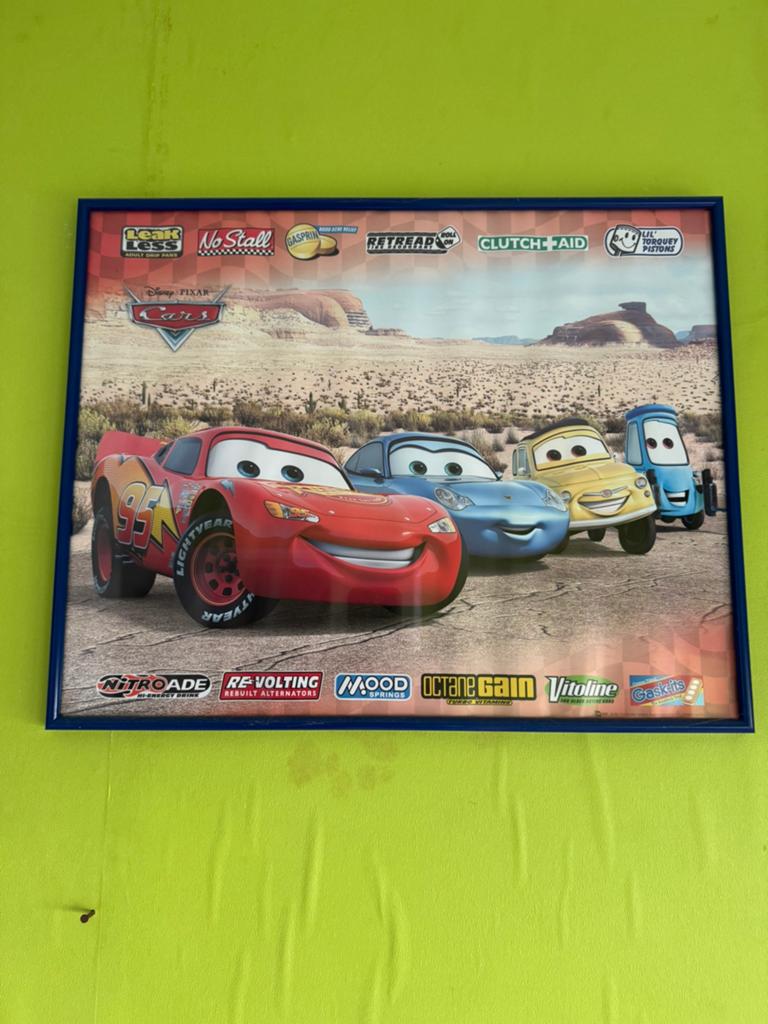 Schilderijtje van Cars, Ophalen of Verzenden, Gebruikt, Wanddecoratie