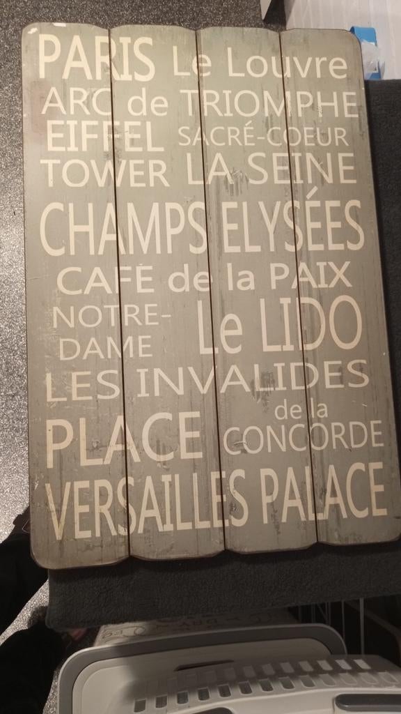 Leuk vintage tekstbord 45x60 cm, Ophalen of Verzenden