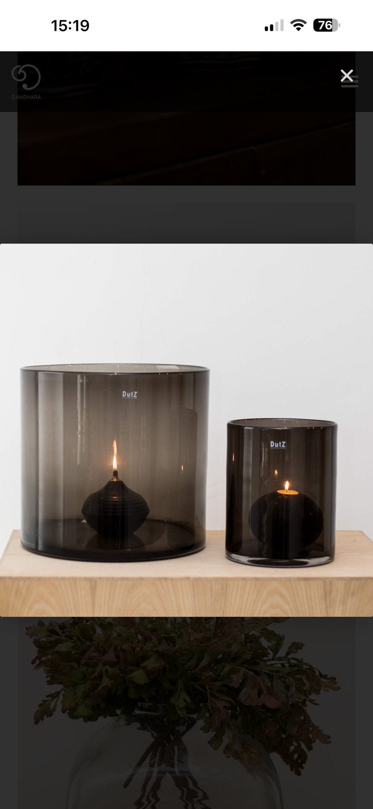 GEVRAAGD ! een DUTZ windlicht van 35x35 in smoke, Ophalen, Zo goed als nieuw, Windlicht