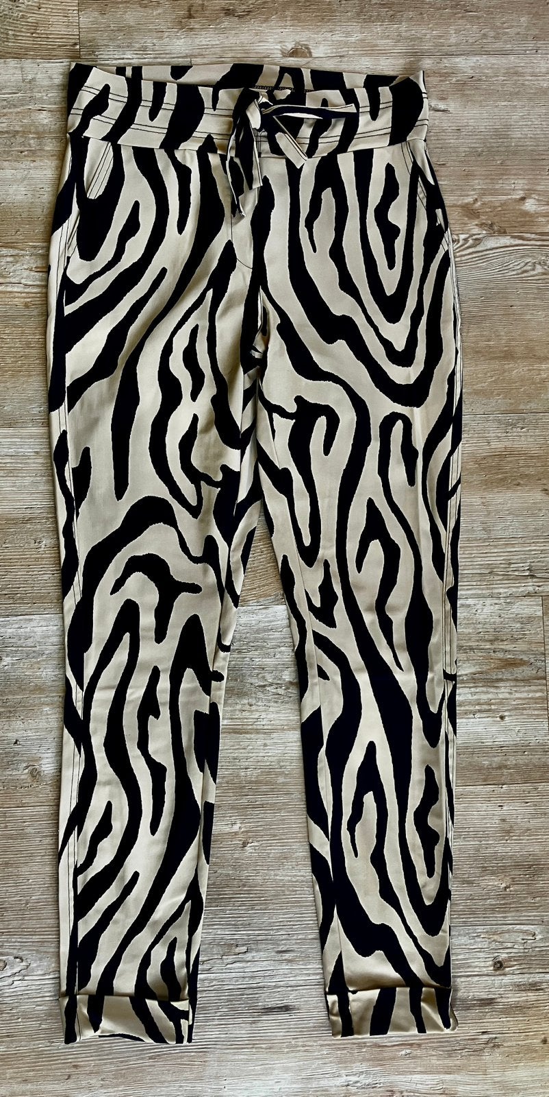 Zwart/caramelkleurige broek van Studio Anneloes, maat XS, Studio Anneloes, Zwart, Ophalen of Verzenden, Zo goed als nieuw
