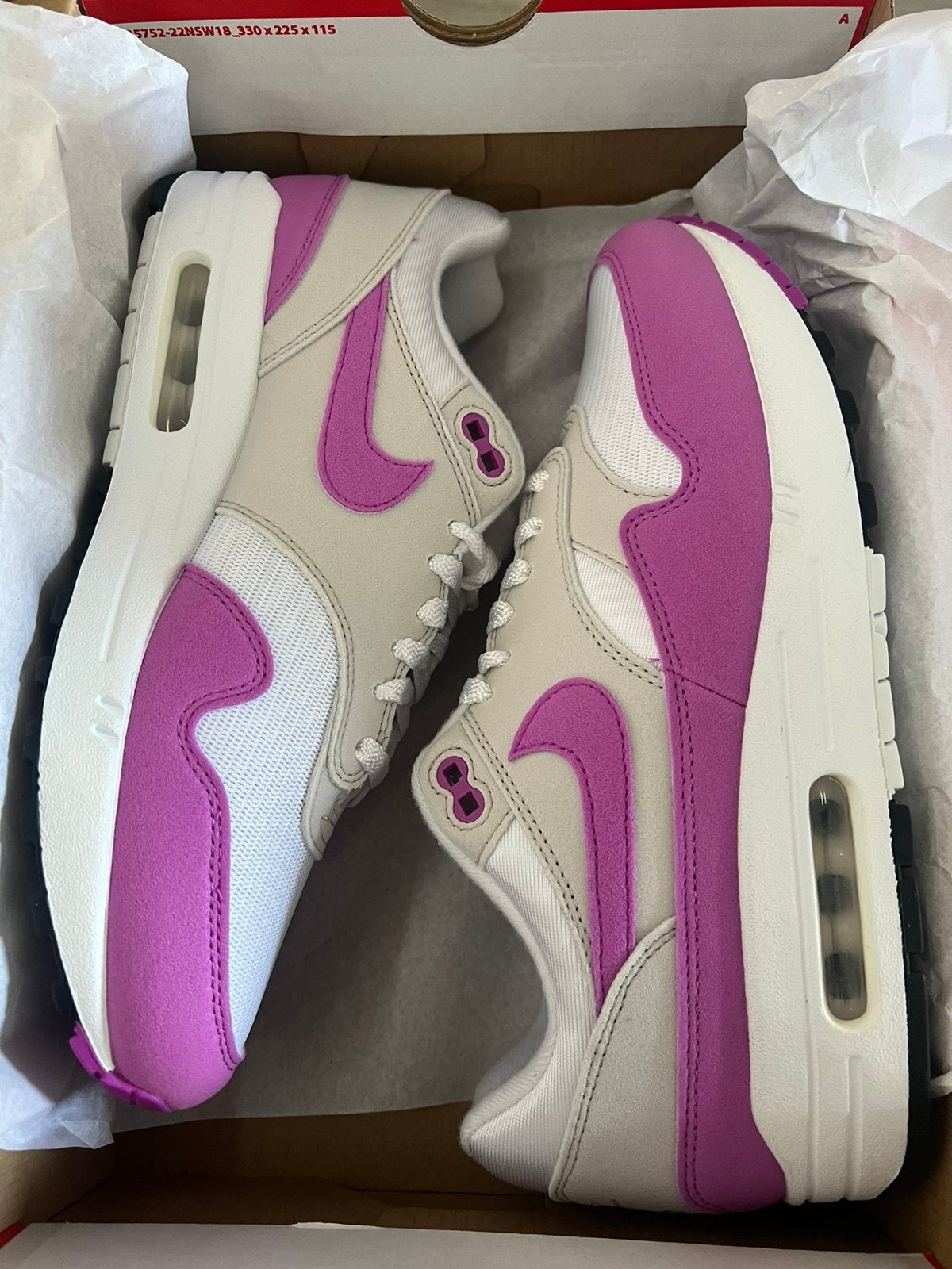 Nike air max 1 Fuchsia Dream Wmns 43 - Heren 44 - Nieuw, Kleding | Heren, Schoenen, Overige kleuren, Nieuw, Ophalen of Verzenden