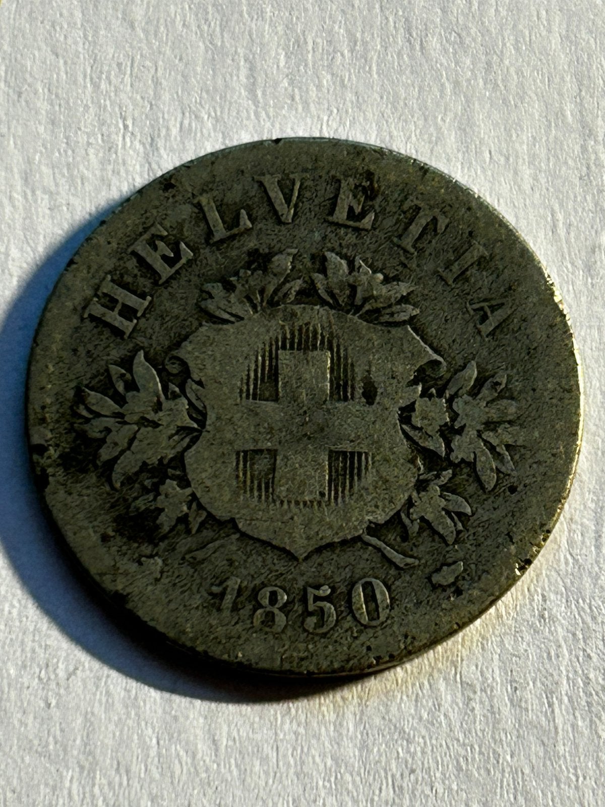 Zeldzame 20 Rappen Zwitserland 1850 - Eerste Emissie!, Ophalen of Verzenden, Overige landen, Losse munt, Zilver