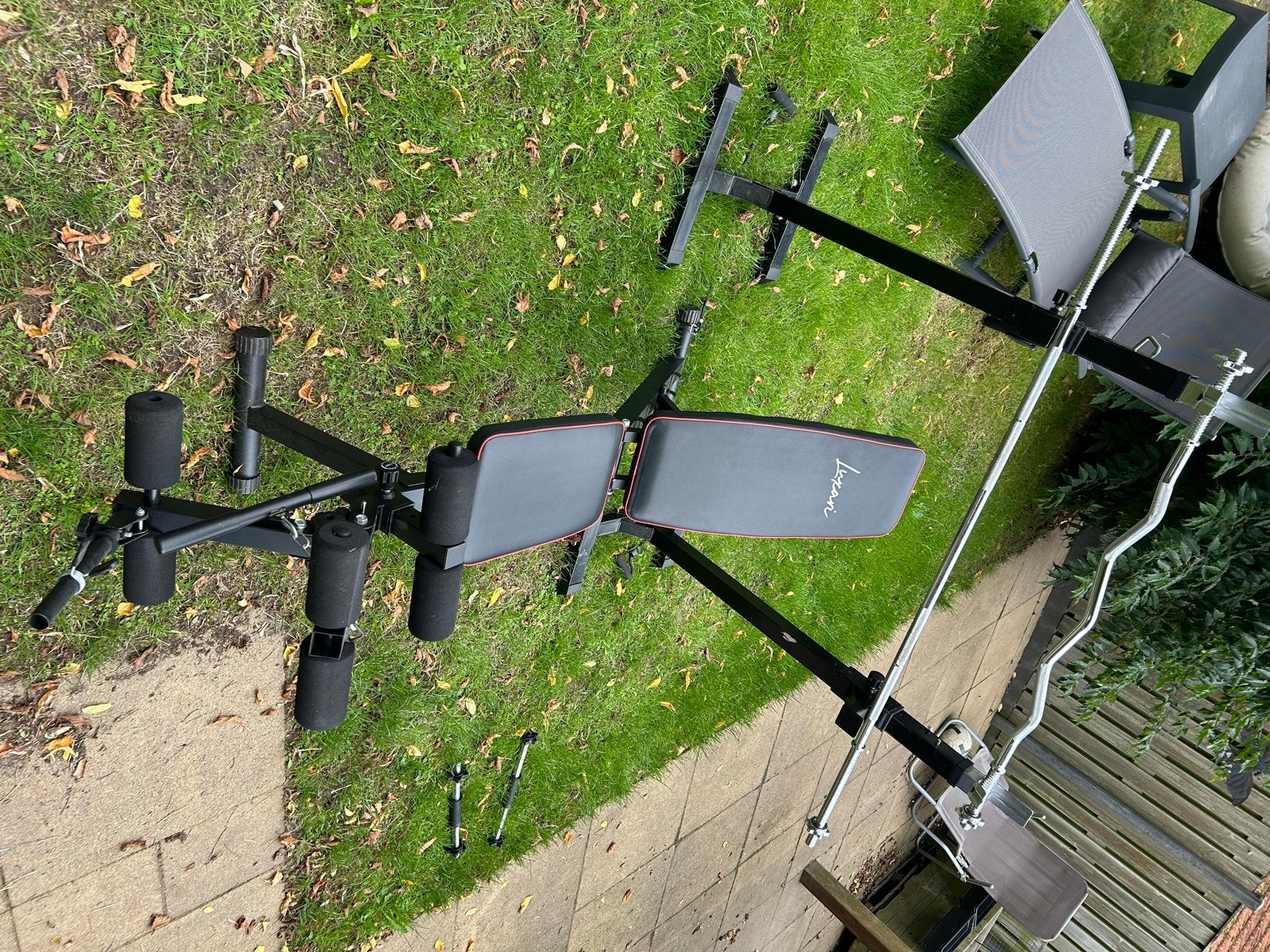 Luxari Krachtstation met halterbank en gewichten, Ophalen, Gebruikt, Krachtstation, Armen