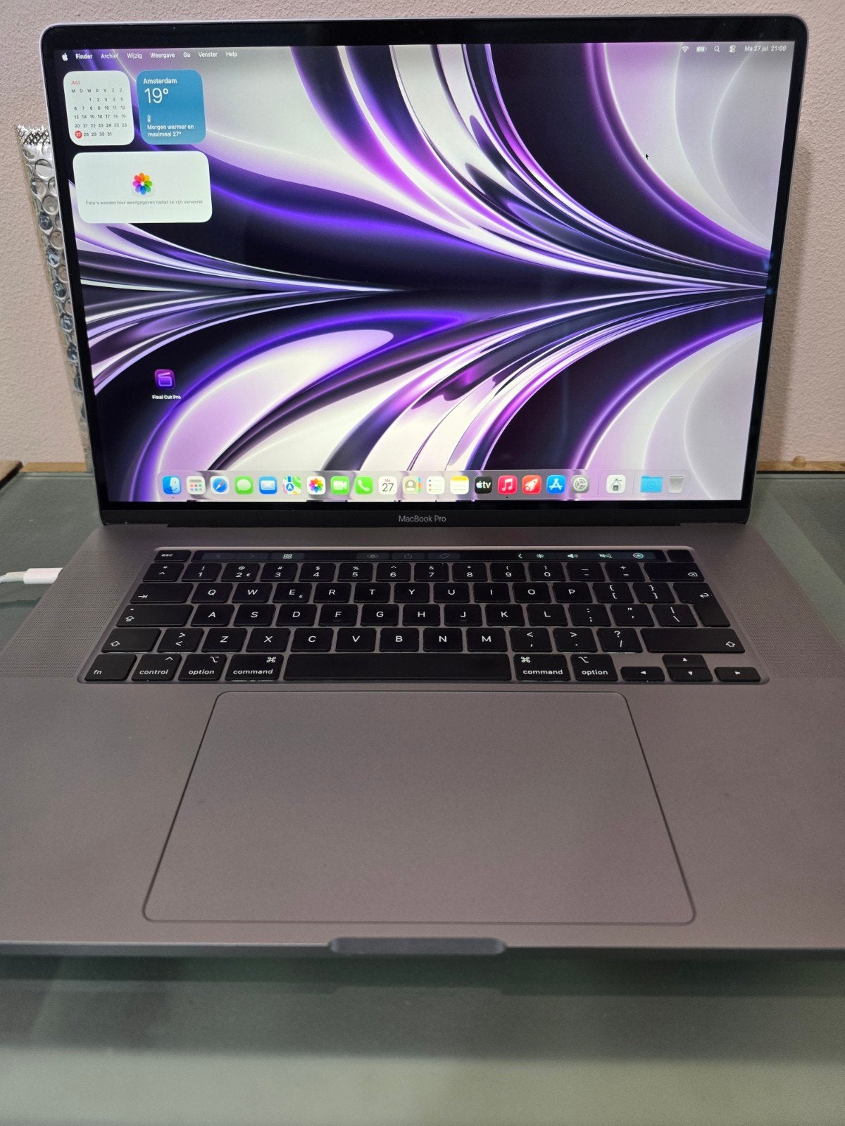 macbook pro 16inch 2019. I7 16GB 512GB topstaat, 2 tot 3 Ghz, Qwerty, 512 GB, Zo goed als nieuw