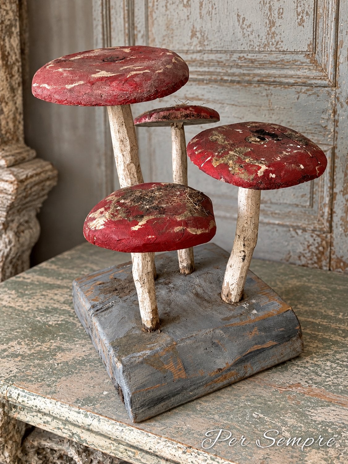 Per Sempre, Prachtige Antieke/Oude Houten paddenstoelen, Antiek en Kunst, Ophalen of Verzenden