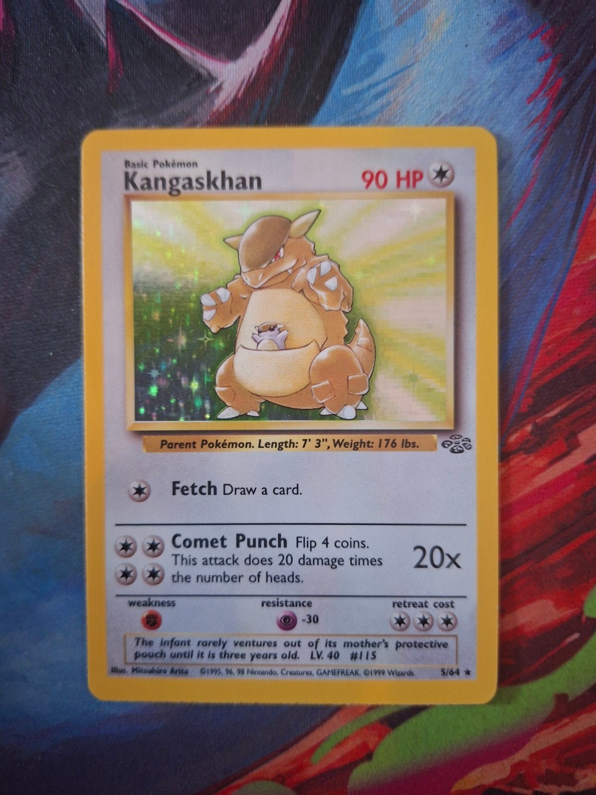 Kangaskhan Jungle Holo (Excellent+ staat), Ophalen of Verzenden, Zo goed als nieuw, Losse kaart, Foil