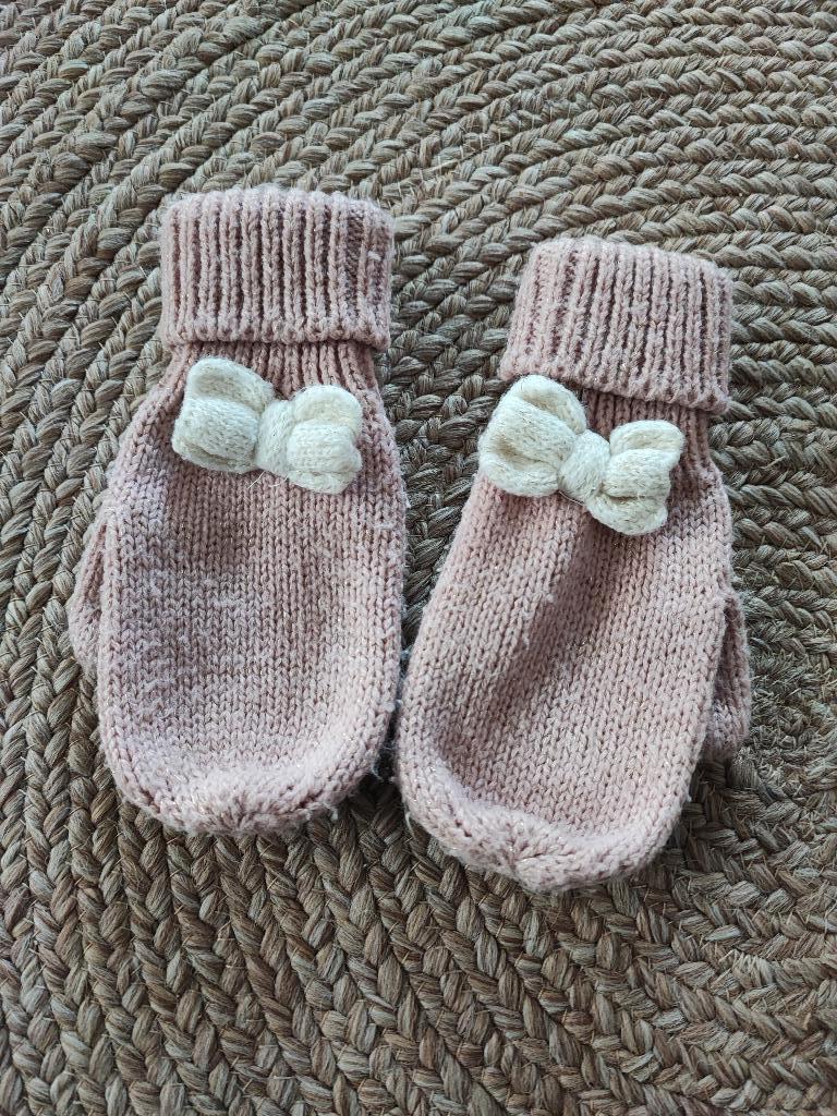 Roze wanten met strik van h&m, maat 86-92, Meisje, H&M, Ophalen of Verzenden, Zo goed als nieuw