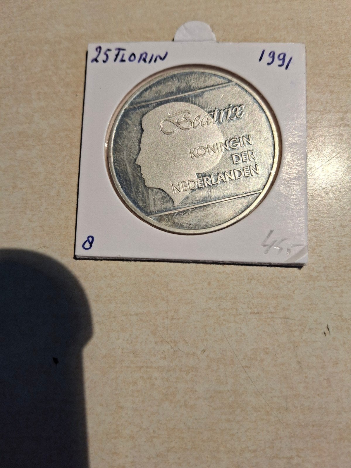 Aruba 25 Florin 1991 Beatrix - Zilveren Herdenkingsmunt, Ophalen of Verzenden, Midden-Amerika, Losse munt, Zilver