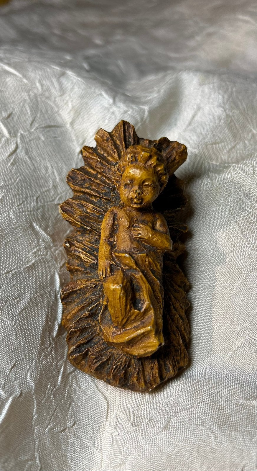 Beeldje Jezus in de kribbe 8 x 4 cm, Ophalen of Verzenden