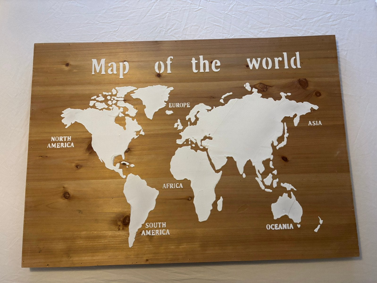 Wandbord met de tekst “Map of the World”, Huis en Inrichting, Overige typen, Ophalen of Verzenden, Zo goed als nieuw, 75 – 100