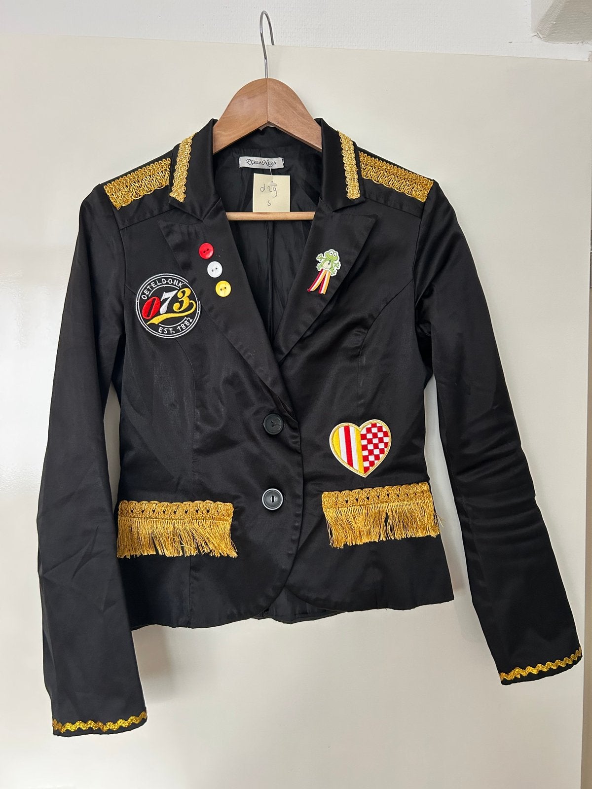 Oeteldonk dames jasje - Maat S, Ophalen of Verzenden, Zo goed als nieuw, Maat 38/40 (M), Carnaval