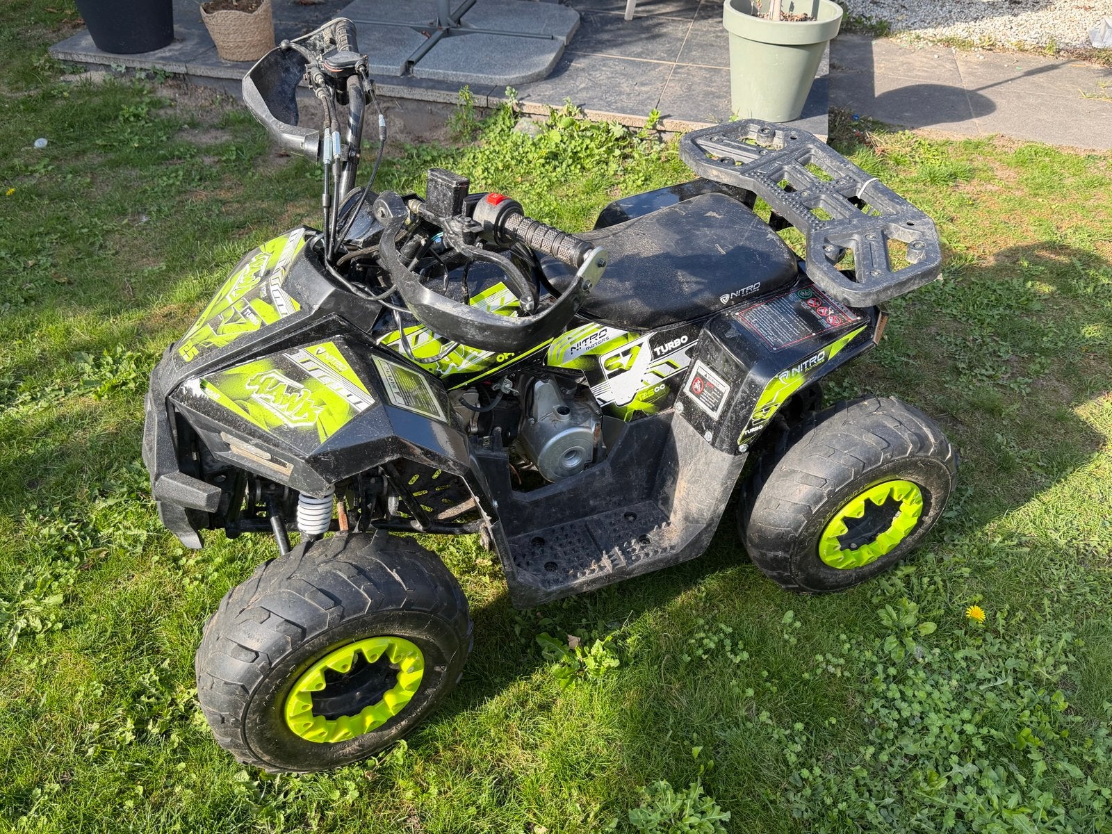 Nitro Motors Hawk 7" 125cc Quad - Zwart/Groen, Motoren, 1 cilinder, 11 kW of minder