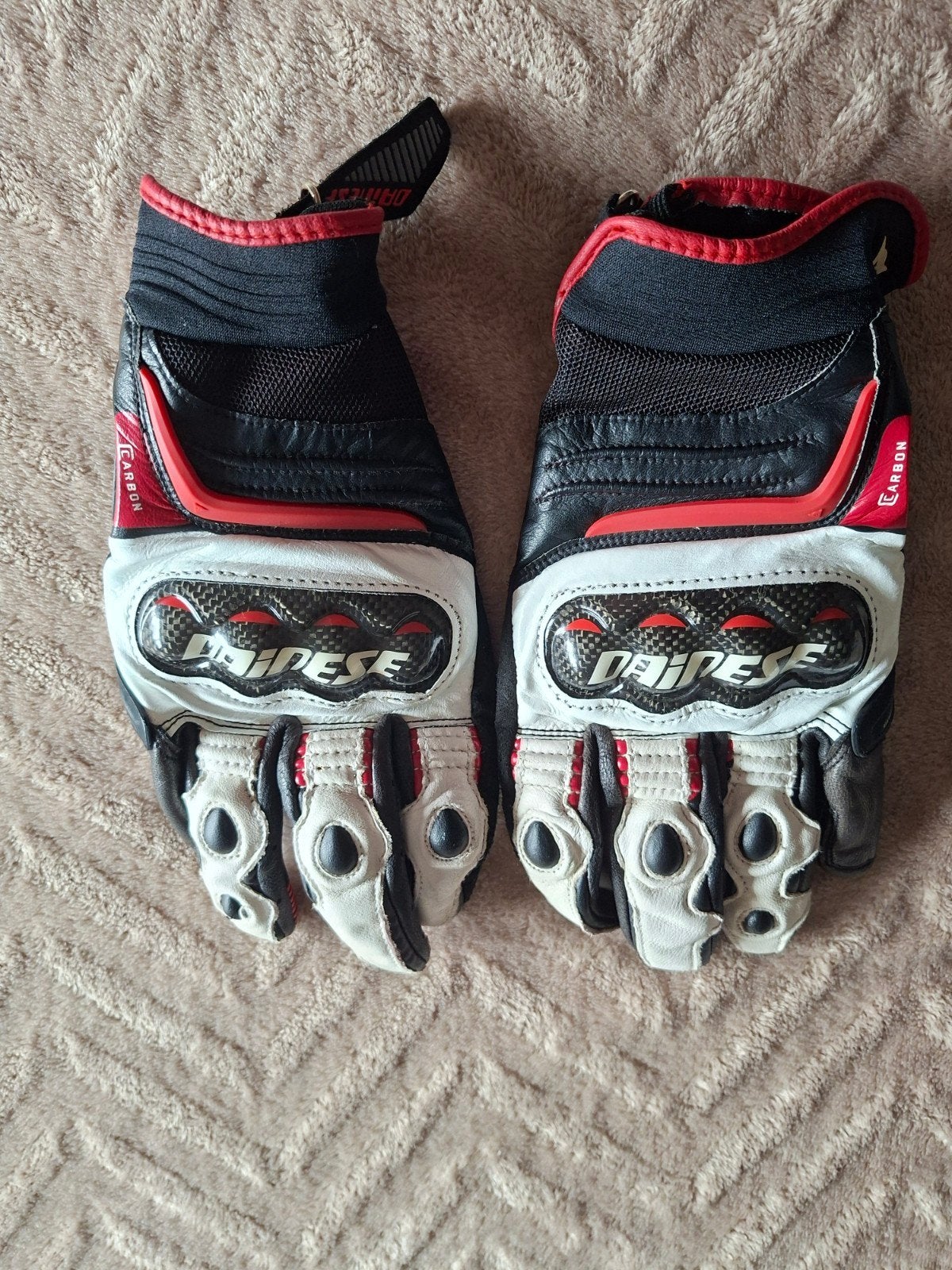 Dainese carbon motorhandschoenen maat L, Dainese, Heren, Ophalen of Verzenden, Handschoenen