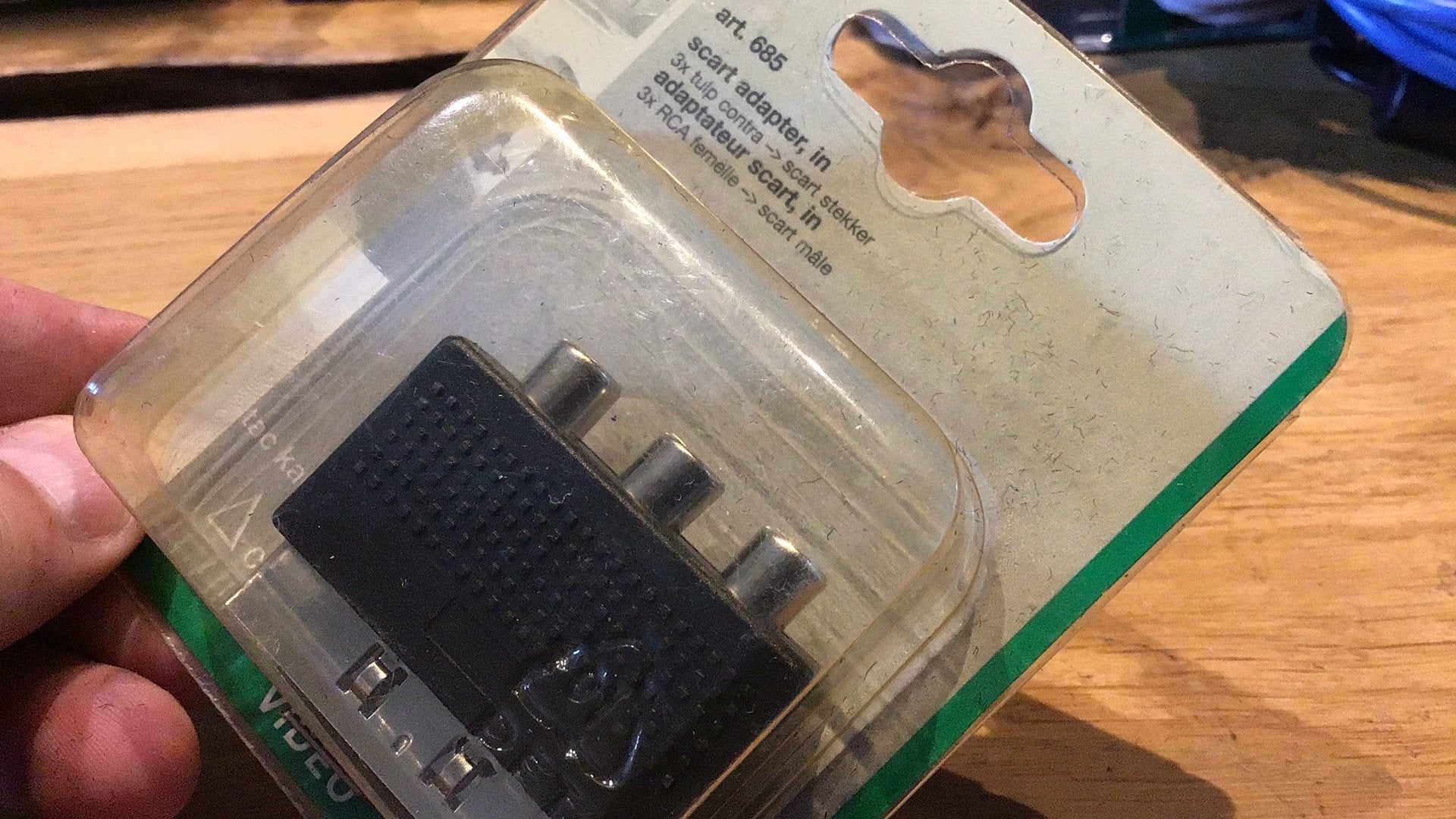 SCART Adapter 3x tulpaansluiting, Audio, Tv en Foto, Audiokabels en Televisiekabels, Ophalen, Zo goed als nieuw, Minder dan 2 meter
