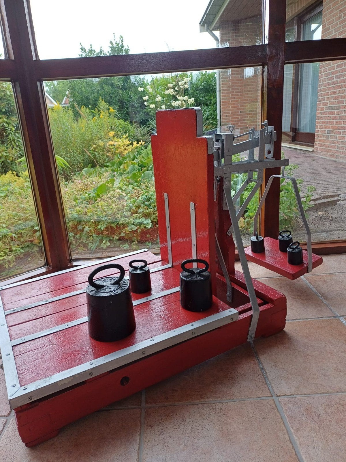 Antieke Bascule met Gewichten, Ophalen, Gebruikt, Vloerweegschaal