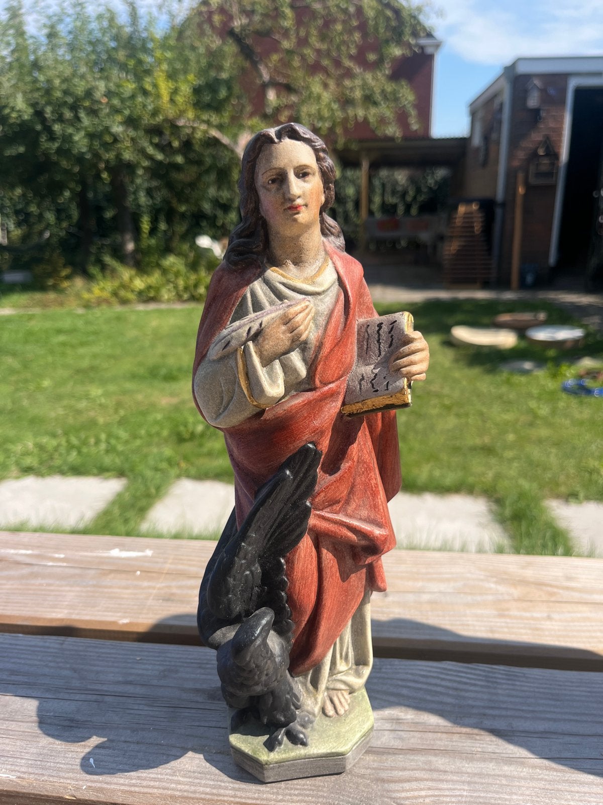 Heilige Johannes de Evangelist Beeld - 28 cm hoog, Ophalen