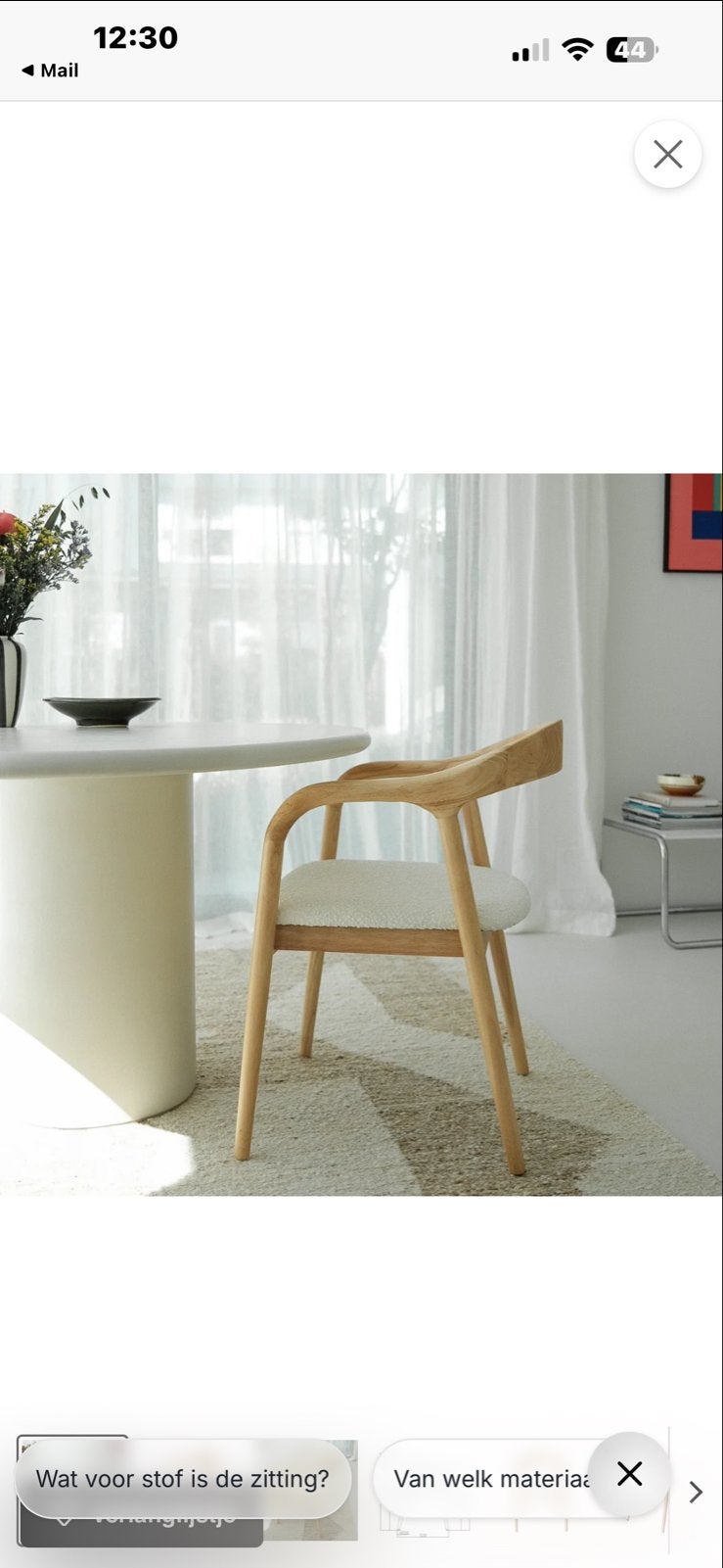 Set van 4 houten eetkamerstoelen, merkFurnified, Ophalen, Overige kleuren, Zo goed als nieuw, Vier