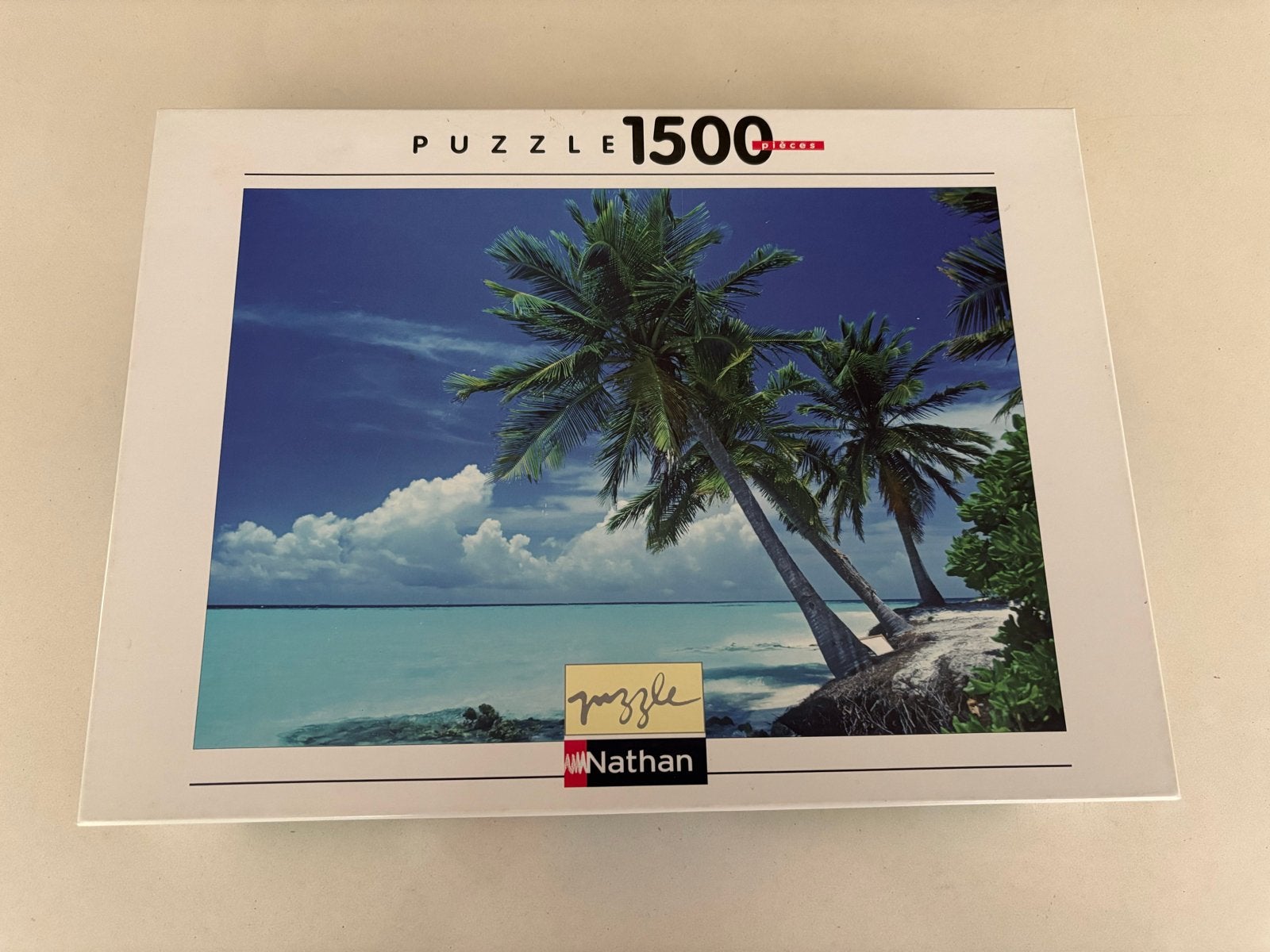 Nathan Legpuzzel 1500 stukjes - Tropisch Strand, Ophalen of Verzenden, 500 t/m 1500 stukjes, Zo goed als nieuw, Legpuzzel