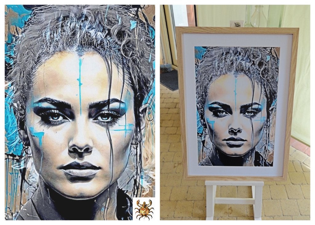 411 Lieke Klaver Art mix., Antiek en Kunst, Kunst | Schilderijen | Modern, Ophalen, Kunststof, Print, Figuren