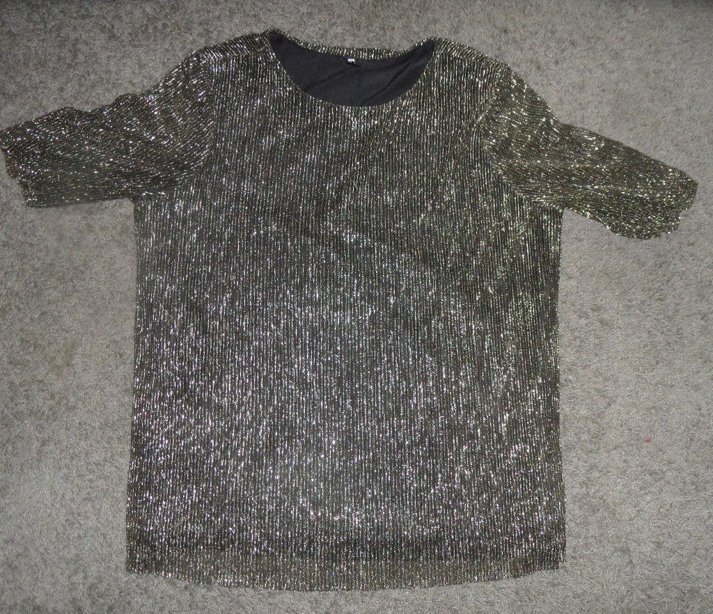 Net, sjiek damesshirt van HEMA, maat M, groen met glitter, Maat 38/40 (M), Ophalen of Verzenden, Zo goed als nieuw, Korte mouw