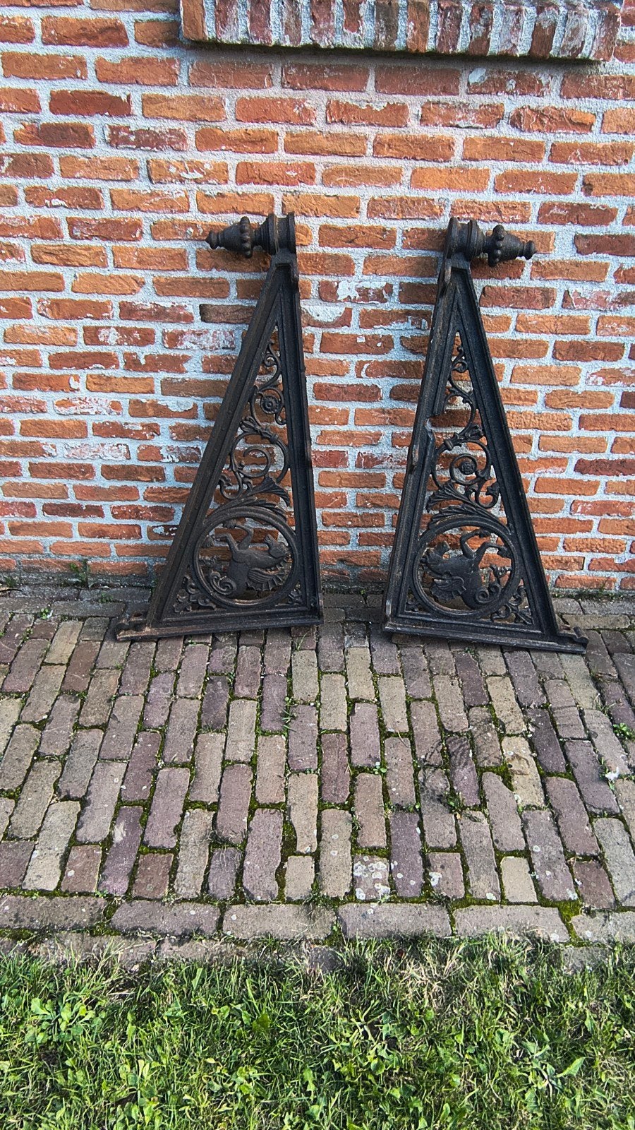 Unieke Antieke Gietijzeren Steunen (Oud Treinstation) – Set, Antiek en Kunst, Ophalen