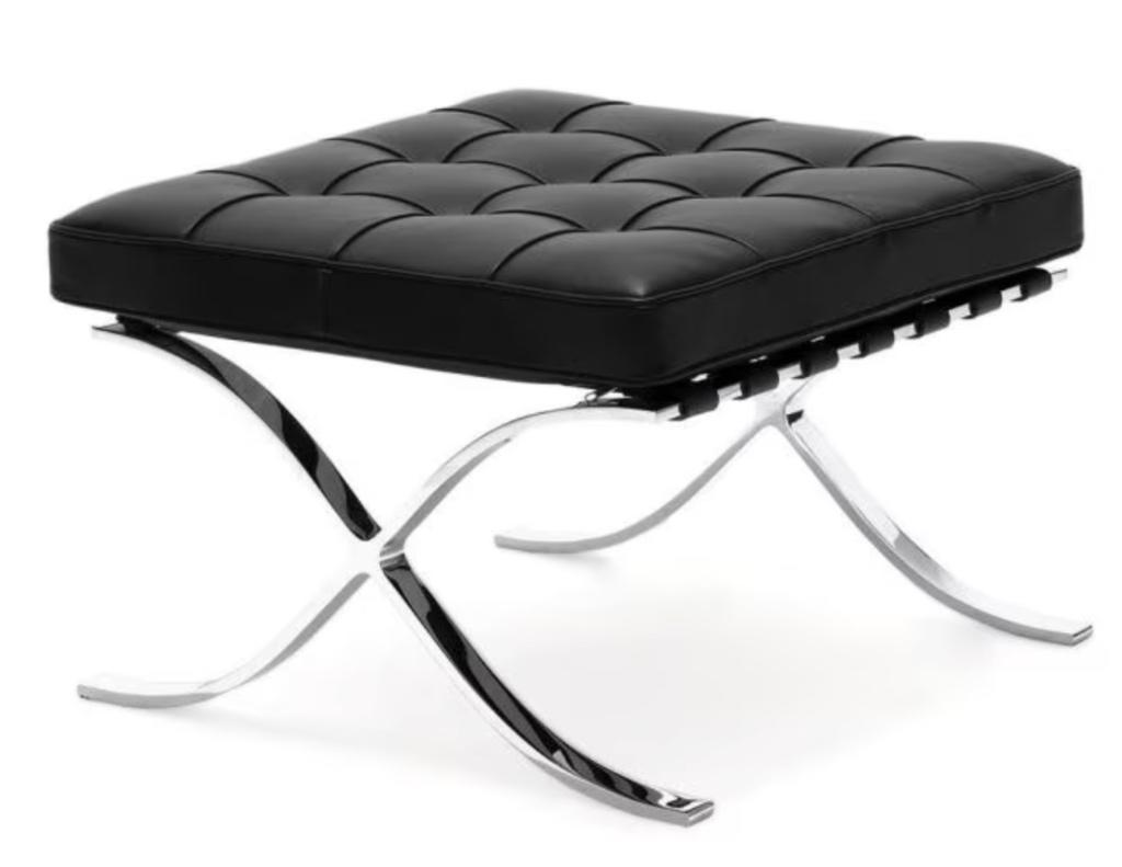 Knoll Barcelona Ottoman Black Leather, Ophalen, Design, Nieuw, Leer