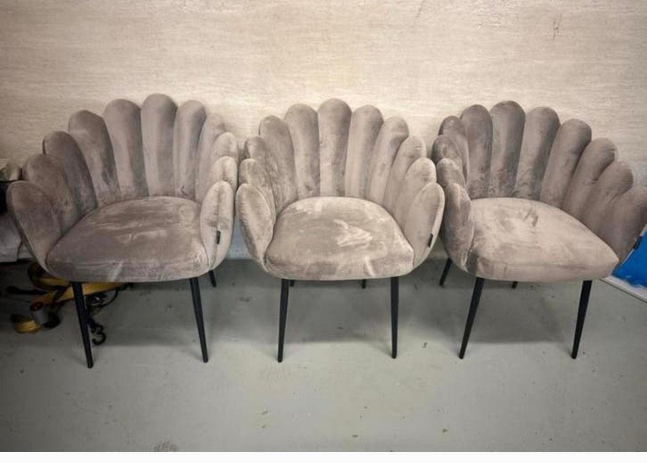 Velvet schelpen stoelen, Ophalen, Zo goed als nieuw, Vijf, Zes of meer stoelen