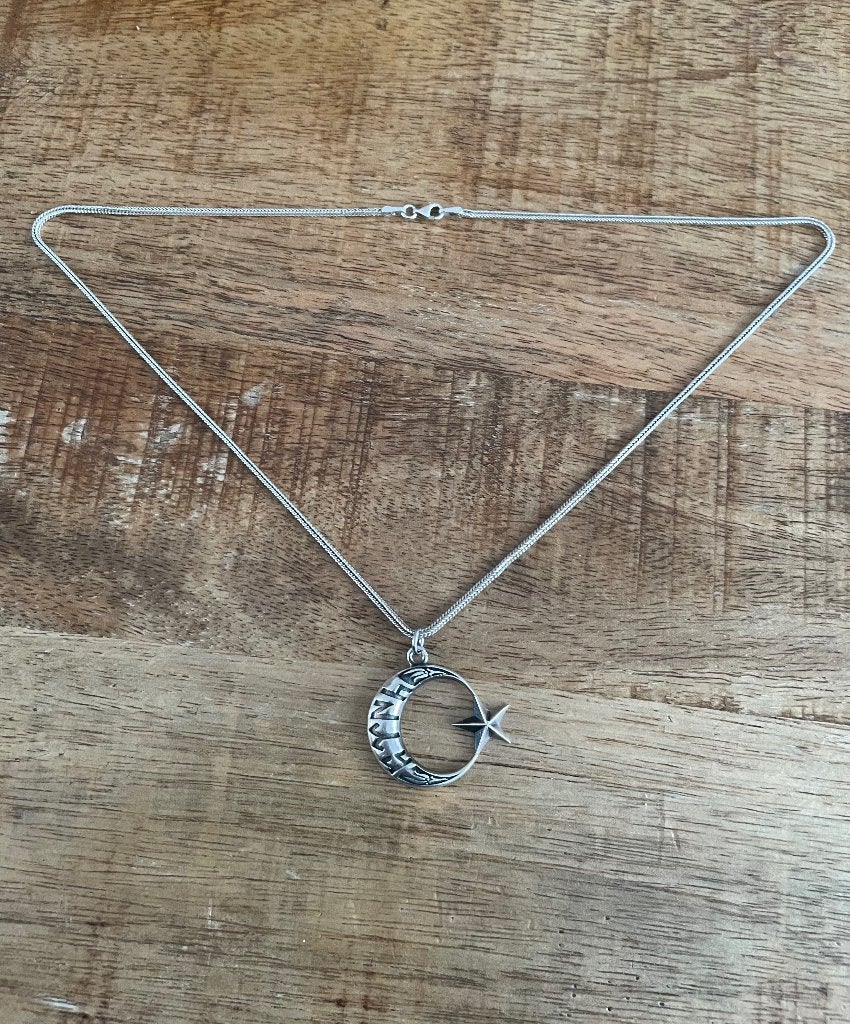 Ay yildiz ketting echt zilver, Met hanger, Ophalen of Verzenden, Zo goed als nieuw, Zilver