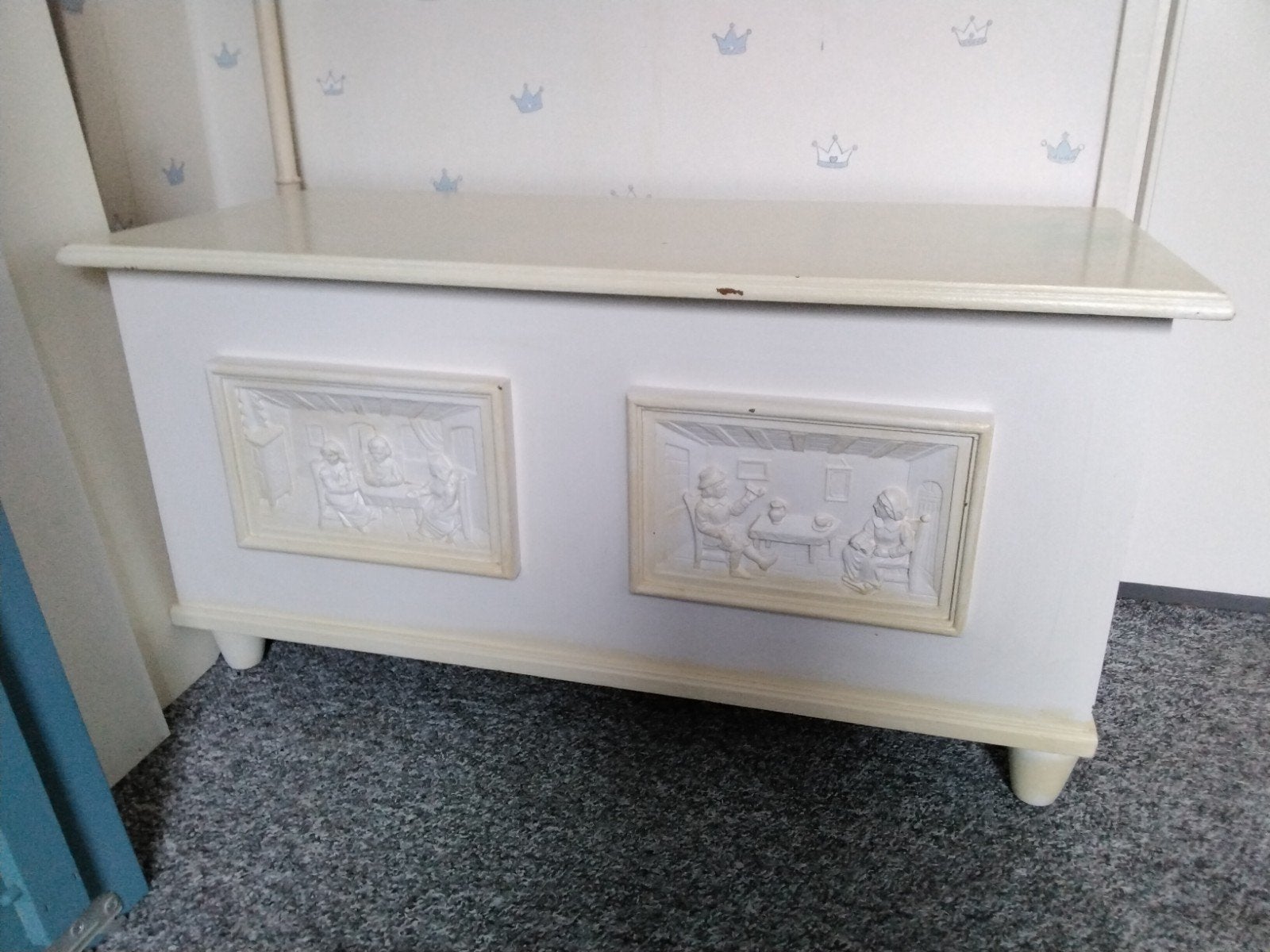 oude dekenkist speelgoedkist vintage, Ophalen, 50 – 75, Gebruikt, 100 tot 150 cm