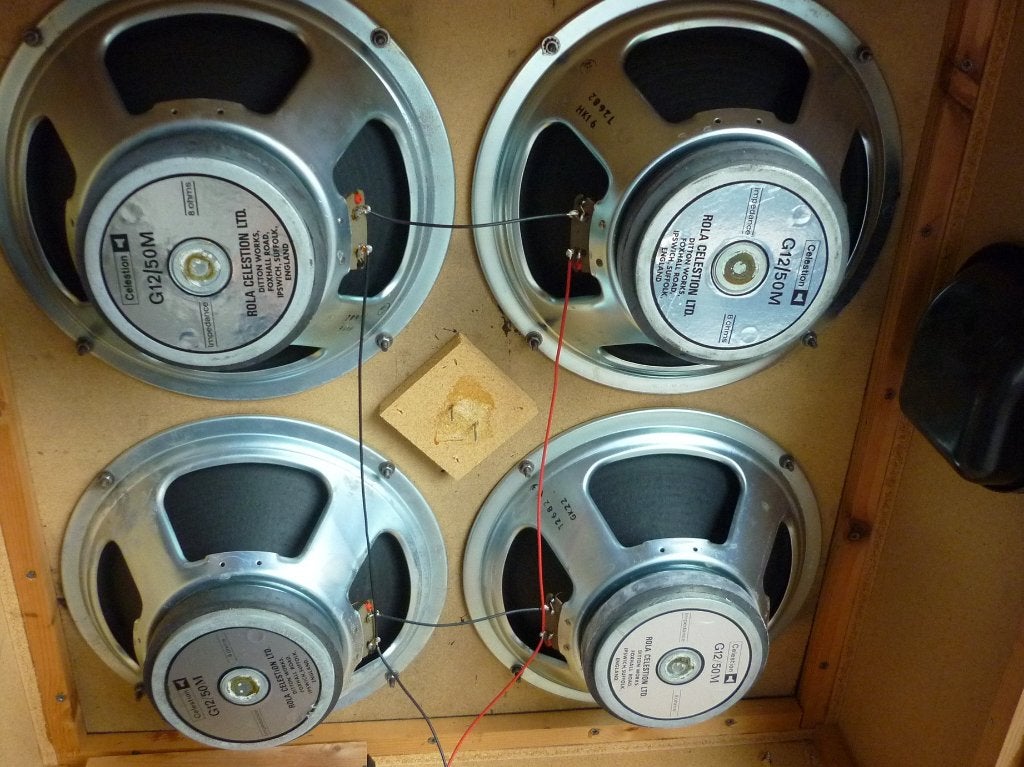 Cabinet met 4 Rola Celestion G1250M 8 ohm speakers, Ophalen, Gebruikt, Elektrische gitaar