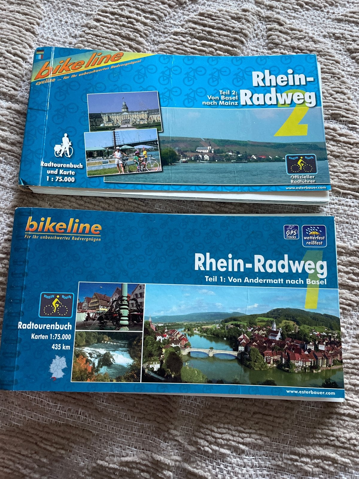 Bikeline Rhein-Radweg deel 1 & 2: Fietsgidsen, Boeken, Fiets- of Wandelgids, Europa, Ophalen of Verzenden, Gelezen